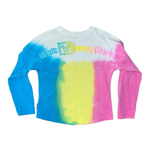 Disney Kids Tie-Dye Long Sleeve Crew Neck T-Shirt Spirit Jersey Multicolor SZ XL - Picture 2 of 13